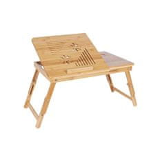 Miza za prenosnik Bamboo s predalom 55 x 35 x (21 - 29) cm naravna, LLD002