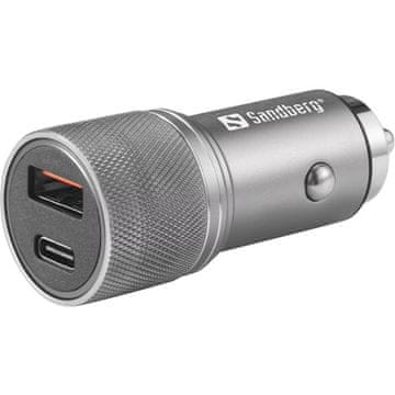 Sandberg Car Charger 1xQC3.0 in 1xUSB-C 48W avtomobilski polnilec