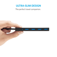 Ultra Slim 4-port USB 3.0 hub črn