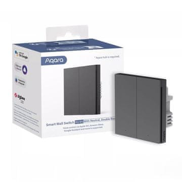 AQARA Dvojno stensko stikalo H1 EU z nevtralnim vodnikom, WS-EUK04 GREY