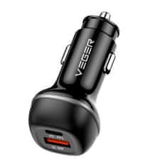 VEGER Avtopolnilec CC62 USB+USB-C PD, QC3.0 51W