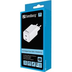 Sandberg AC Charger Dual USB-C PD65W EU polnilnik