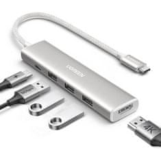Ugreen Revodok USB-C Hub 5-v-1, 100W PD, bel