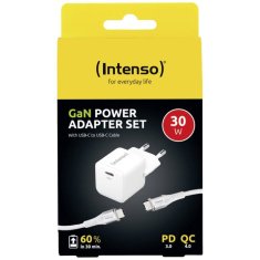 Intenso 30W GaN napajalnik s priključkom USB-C W30C + USB-C kabel 60W 1.5M