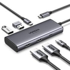 Ugreen 6v1 USB-C priklopna postaja s 100W PD vhodom