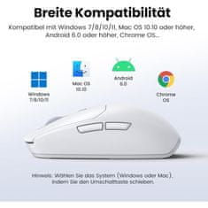 Ugreen Brezžična miška 5000 DPI 2.4G+BT - bela