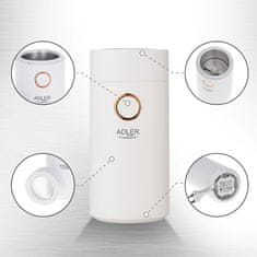 Adler Belo zlati mlinček za kavo 4446WG