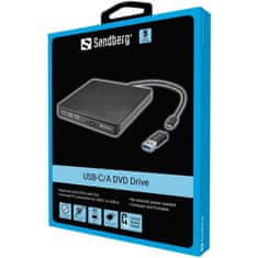 Sandberg USB-C/A DVD Drive zunanji DVD-pogon