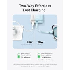 Anker Zolo Powerbank 10000 mAh, 30W z vgrajenim kablom USB-C, moder