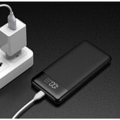 VEGER L11 PowerBank 10000 mAh LCD, črn