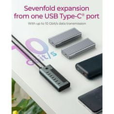IcyBox IB-HUB1457-C31 7-portni hub vmesnik USB 3.2 Type-C