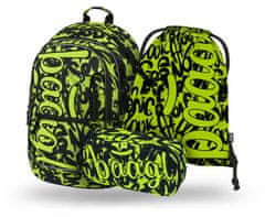 BAAGL 3 SET Jedro Lime: nahrbtnik, peresnica, torba