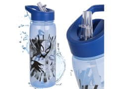 MARVEL COMICS MARVEL Spider-Man STEKLENICA ZA VODO z ustnikom in ročajem, prozorna STEKLENICA S SLAMICO 600 ml 
