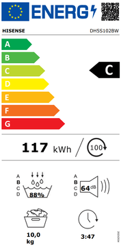 Hisense DH5S102BW sušilni stroj, 10 kg