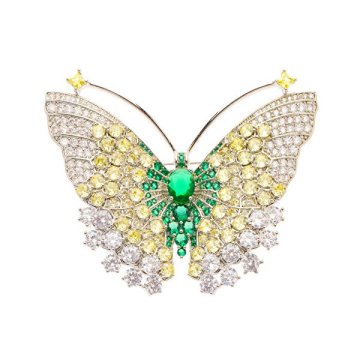 Oliver Weber Bleščeča kristalna broška z metuljem monarhom 58058