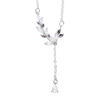 Oliver Weber Modna srebrna ogrlica s kristali Gentle 61318 (verižica, obesek)