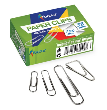 Forpus Sponke za papir, srebrne 26 mm
