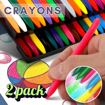 Netscroll 2x Kompaktne voščenke (24 kosov), živahne in bogate barve, 100% ekološka izdelava, ideja za darilo, Crayons