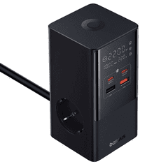 BASEUS polnilna postaja, 6 priključkov: 2xAC, 2xUSB, 2xUSB-C, 100W (E00023609113-00)