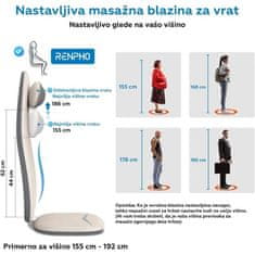 RENPHO Ergonomska masažna blazina za hrbet, vrat in glavo črna