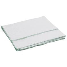 Vidaxl Krpe za čiščenje 10 kosov bele z zelenimi črtami 50x60 cm