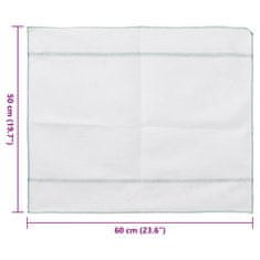 Vidaxl Krpe za čiščenje 10 kosov bele z zelenimi črtami 50x60 cm