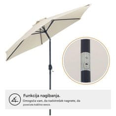 VonHaus 2,7M senčnik samostoječi UV30 bež