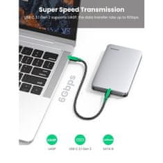 Ugreen 2.5 SATA ohišje za disk srebrn - box