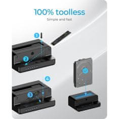 IcyBox IB-2914MSCL-C31 priklopna postaja in kloniranje za M.2 NVMe SSD & 2,5/3,5 SATA SSD/HDD
