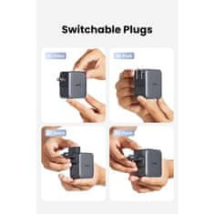 Ugreen Nexode 65W USB A + USB C potovalni polnilnik GaN II PD 3.0