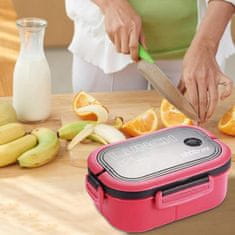 LIVEFY škatla za malico z jedilnim priborom Lunch 1.2l, roza