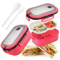 LIVEFY škatla za malico z jedilnim priborom Lunch 1.2l, roza