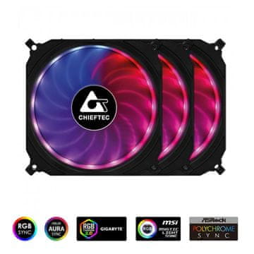 Chieftec TORNADO set RGB ventilatorjev (3x120mm)