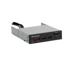 Chieftec All-in-one čitalec kartic 4x USB 3.2 Gen1 TypeA/C QC3.0 3,5 panel