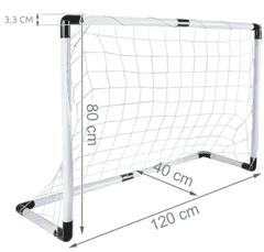 Trizand nogometni gol z žogo, tlačilko in sidri, 120 x 40 x 80 cm