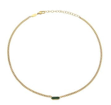 Breil Brezčasna pozlačena ogrlica z malahitom za ženske Stylize TJ3657