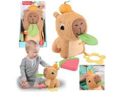 sarcia.eu Fisher-Price Plišasta KAPIBARA, senzorično objemanje, grizalo za dojenčka, 3 mesece + 
