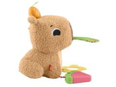 sarcia.eu Fisher-Price Plišasta KAPIBARA, senzorično objemanje, grizalo za dojenčka, 3 mesece + 