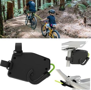 Netscroll Elastična najlonska vlečna vrv za kolo, vrv za vlečenje kolesa, za otroška in odrasla kolesa, pomoč pri vzponih, samonavijajoča, dolžina 2,5 m, varna in enostavna za uporabo, TowRope