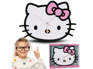 HELLO KITTY Hello Kitty Stenska ura XL za otroško sobo, VELIKA analogna stenska ura 50x35,5 cm