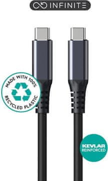 eSTUFF INFINITE Zelo mehak USB-C kabel | USB4 Gen2x2 | 1m | 100W | 20Gbps | 8K/60Hz |