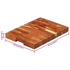 Vidaxl Deska za rezanje 42x30x4 cm trden akacijev les