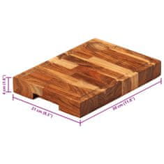 Vidaxl Deska za rezanje 30x21x4 cm trden akacijev les