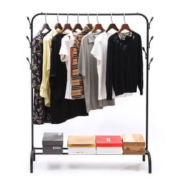 Severno Obešalnik za oblačila, kovinski, enojni, ROCKY I, črn