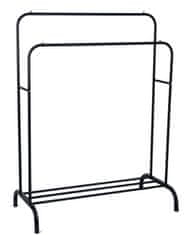 Severno Obešalnik za oblačila, kovinski, dvojni, ROCKY II, črn