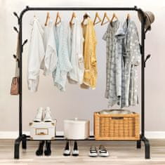 Severno Obešalnik za oblačila, kovinski, enojni, ROCKY I, črn