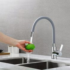 Dexxer Enoročna kuhinjska kromirana armatura z gibljivo cevjo siva