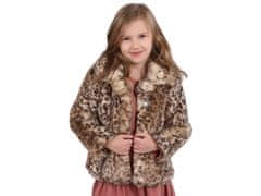 sarcia.eu Dekliški plašč z leopardjim tiskom, topla jakna iz umetnega krzna za dekleta 92cm