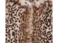sarcia.eu Dekliški plašč z leopardjim tiskom, topla jakna iz umetnega krzna za dekleta 92cm