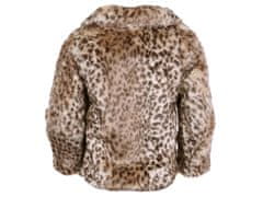 sarcia.eu Dekliški plašč z leopardjim tiskom, topla jakna iz umetnega krzna za dekleta 92cm